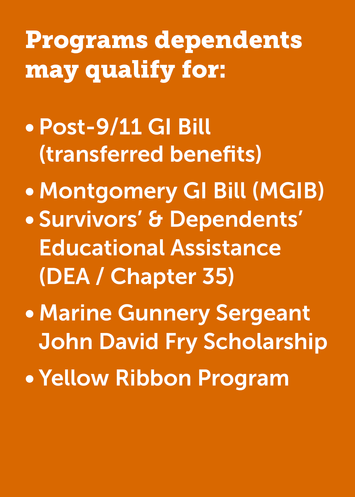 GI Bill Benefits at a Glance