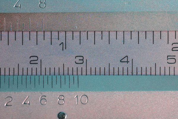 a ruler with increments marked