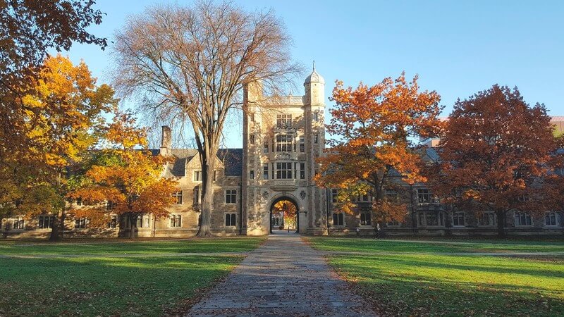 A photo of the campus at University of Michigan. 