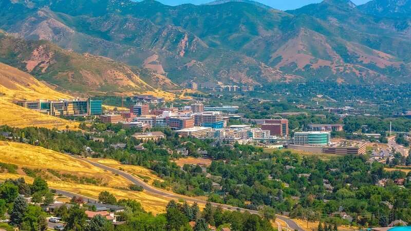 A photo of the campus at the University of Utah
