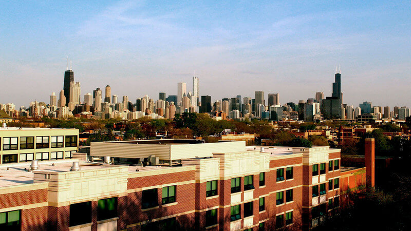 A view of the campus at DePaul University. 