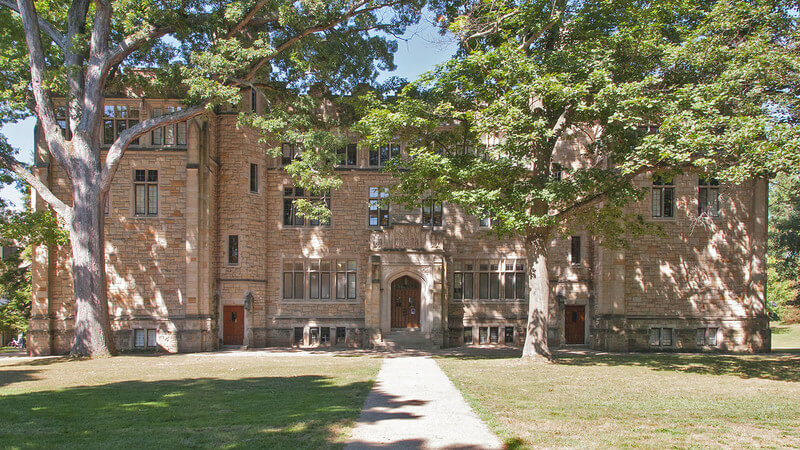 An image of a building on the Kenyon College campus. 
