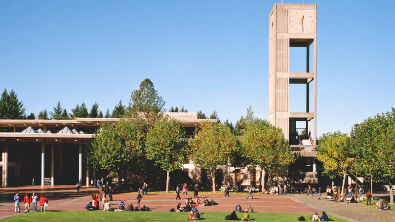 A view of the campus at Evergreen State College.