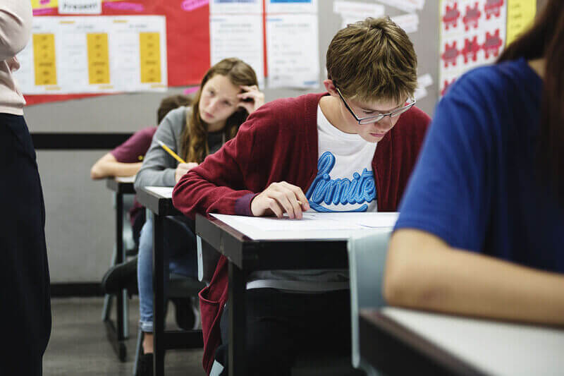 students prepare for standardized tests in school
