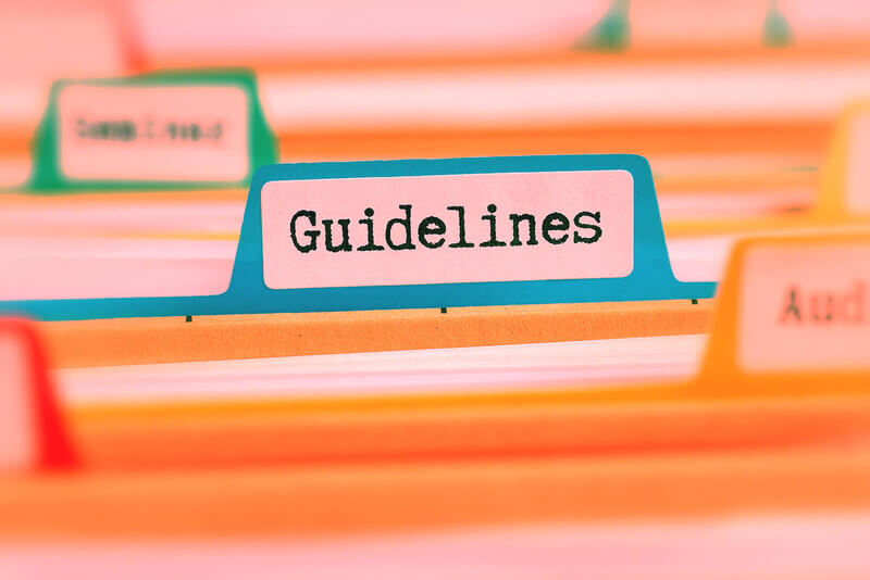 File folder tabs highlighting one labeled, "Guidelines".