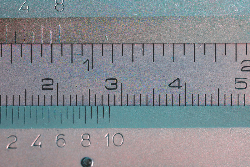 a ruler with increments marked