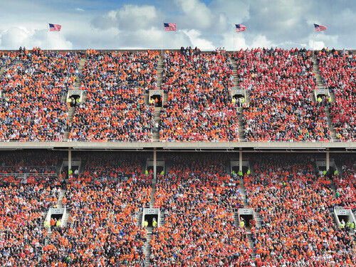a college football stadium filled with people