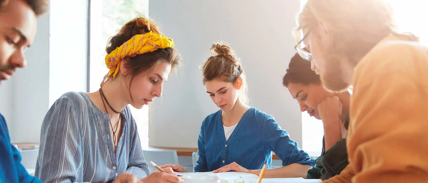 Students studying