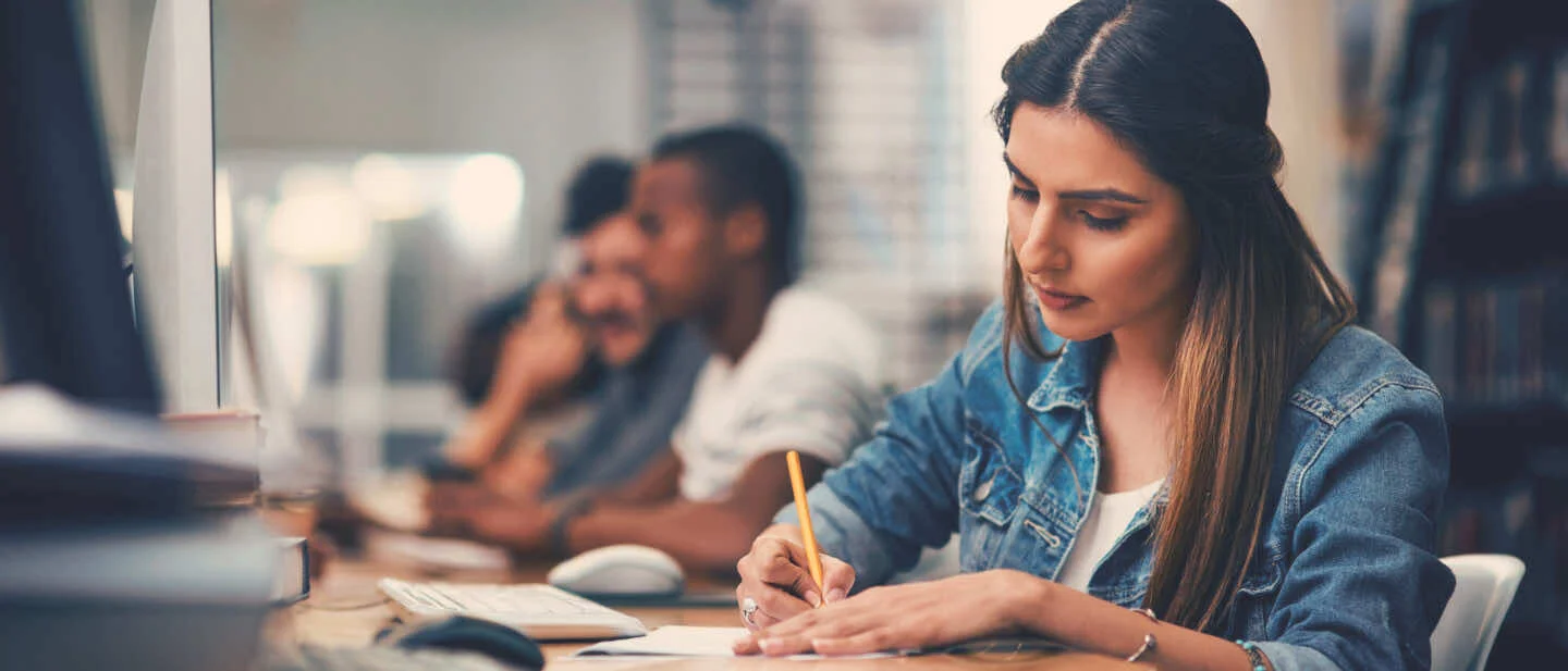 Students studying