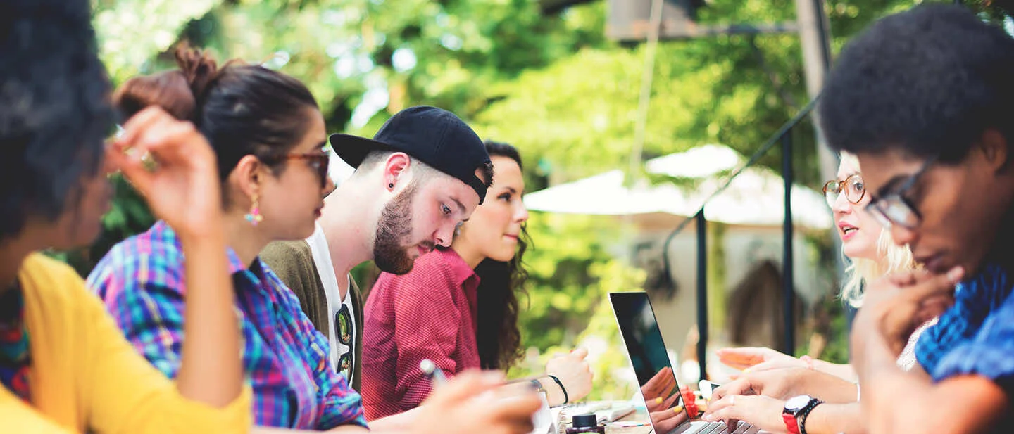 Students studying