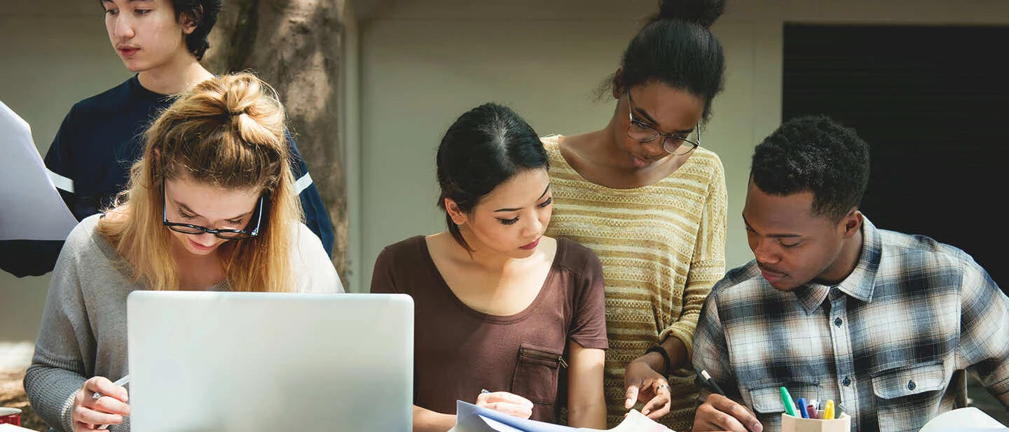 Students studying