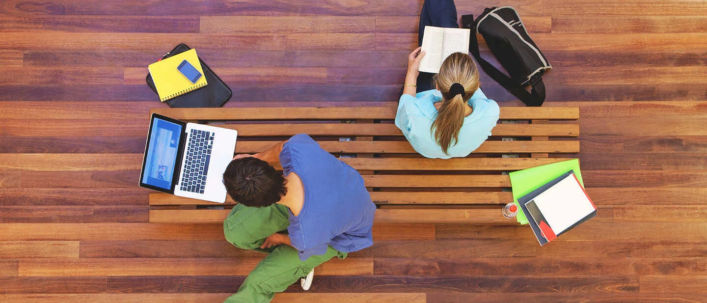 Students studying