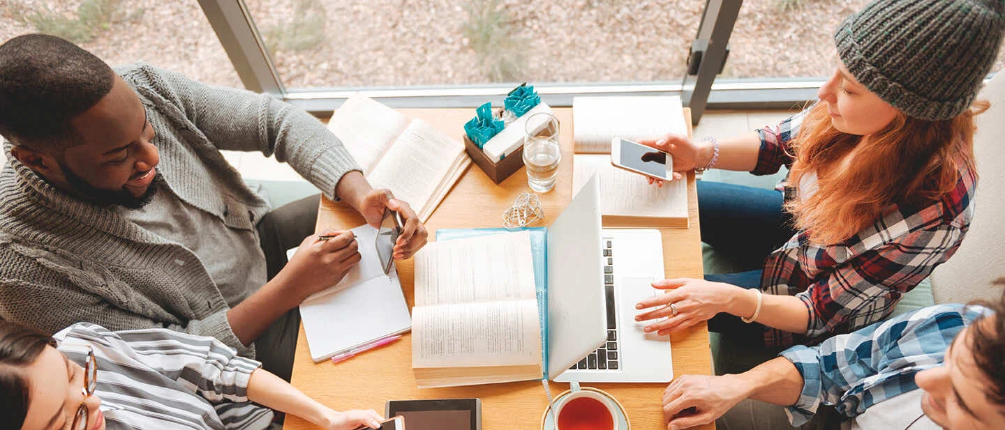 Students studying