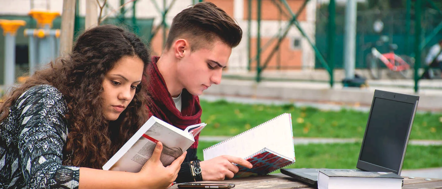 Students studying